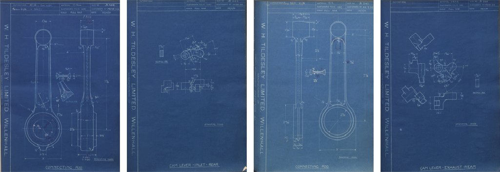 Morgan Matchless MX2 MX4 3 Wheeler Forged Component Drawings