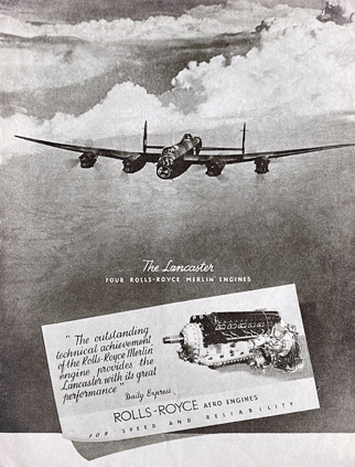 Rolls Royce Ltd Merlin Engine advert