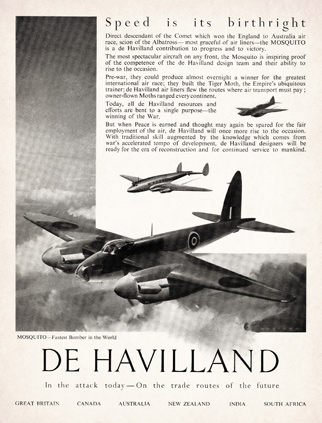 The De Havilland Aircraft Co Ltd advert