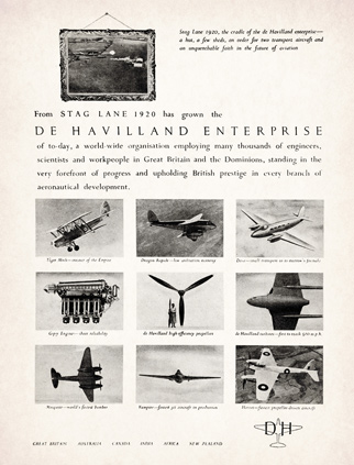 The De Havilland Aircraft Co Ltd advert