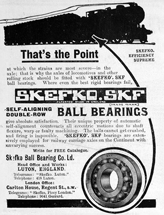 The Skefko Ball Bearing Company Ltd advert