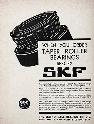 The Skefko Ball Bearing Company Ltd advert