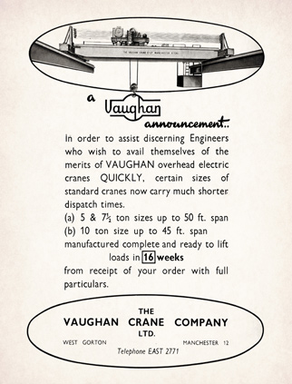 The Vaughan Crane Company advert