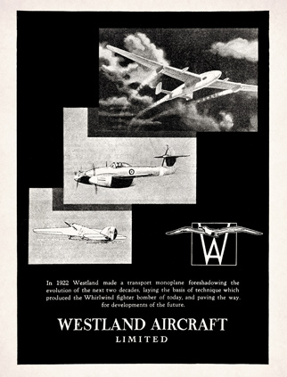 Westland Aircraft Ltd advert